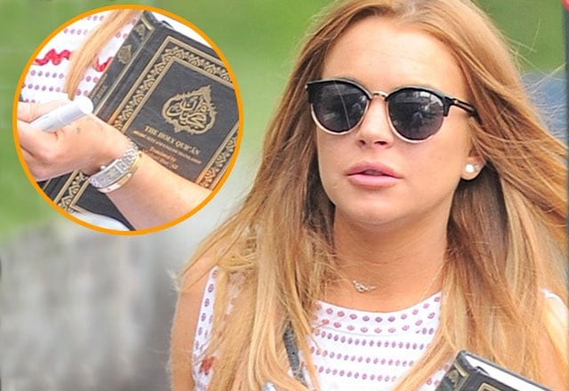 lindsey was photographed holding the holy quran after completing her first day of community service at a children 039 s center photo dailymail lindsey was photographed holding the holy quran after completing her first day of community service at a children 039 s center photo dailymail