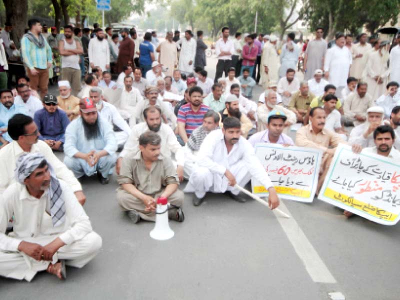 apca members stage a sit in for their demands on thursday photo abid nawaz express