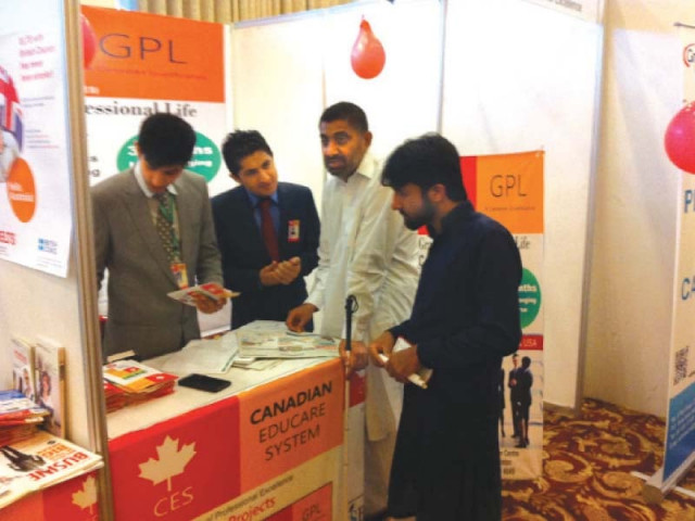 ahmed a visually impaired student visits express education expo stall photo yaqoob malik express ahmed a visually impaired student visits express education expo stall photo yaqoob malik express