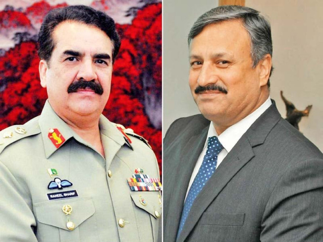 army chief gen raheel sharif dg isi lt gen rizwan akhtar photo file army chief gen raheel sharif dg isi lt gen rizwan akhtar photo file