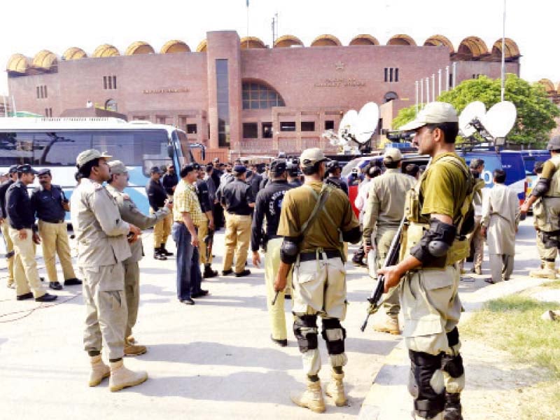 a security rehearsal was arranged on saturday photo mehmood qureshi express