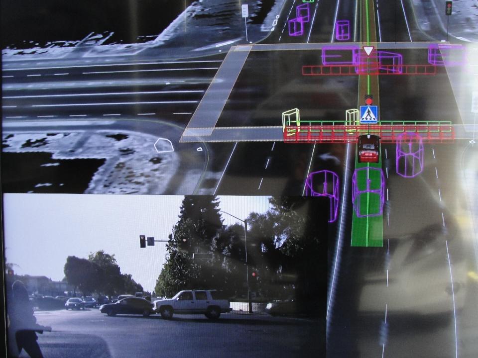 file picture shows an interior view of a google self driving car in mountain view california photo afp