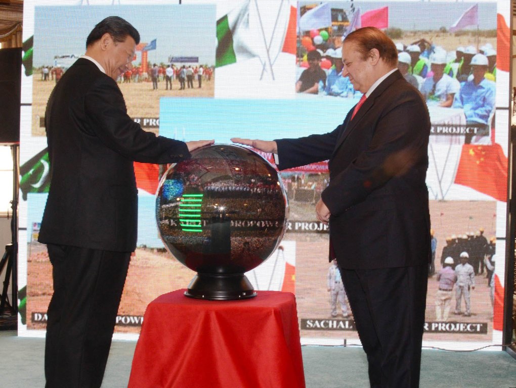 prime minister nawaz sharif and chinese president xi jinping inaugurate projects through video link in islamabad on april 20 2015 photo pid