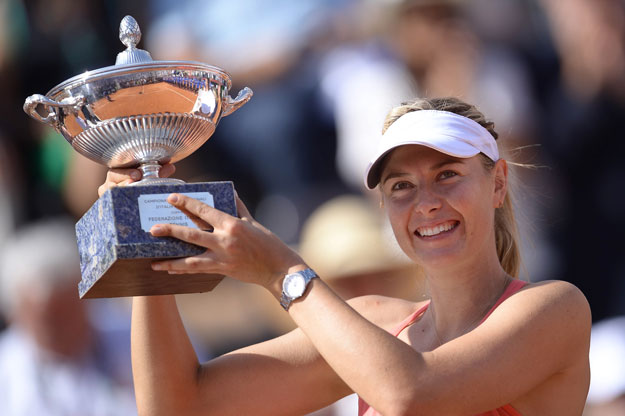 sharapova will climb to number two in the world rankings next week and will be seeded second in the french open starting next sunday photo afp