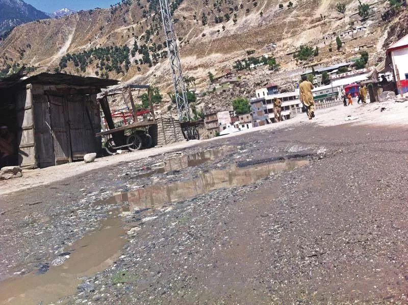 a part of karakoram highway where water is standing in a pothole photo courtesy shamsur rehman a part of karakoram highway where water is standing in a pothole photo courtesy shamsur rehman