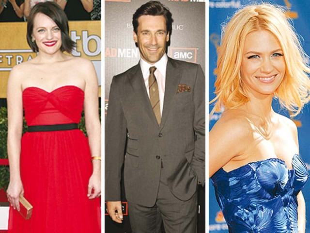 elizabeth moss played peggy olson jon hamm played don draper and january jones played betty draper