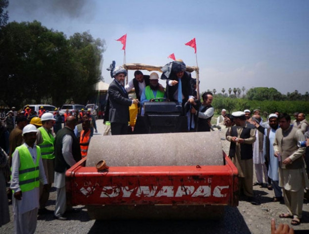 acting governor nangarhar muhammad hanif gardiwal and dg fwo major general afzal at the groundbreaking ceremony of torkham jalalabad road on 18 may 2015 photo ispr acting governor nangarhar muhammad hanif gardiwal and dg fwo major general afzal at the groundbreaking ceremony of torkham jalalabad road on 18 may 2015 photo ispr