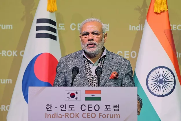 indian prime minister narendra modi delivers a speech during a south korea india ceo forum in seoul on may 19 2015 photo afp indian prime minister narendra modi delivers a speech during a south korea india ceo forum in seoul on may 19 2015 photo afp