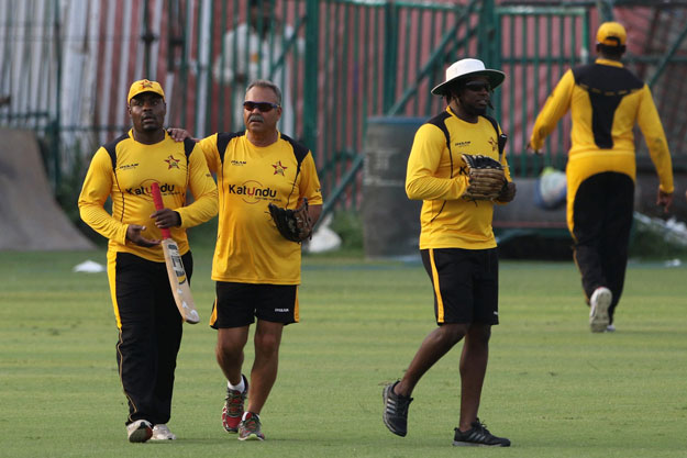 zimbabwean team practicing at qaddafi stadium in lahore photo mehmood qureshi express