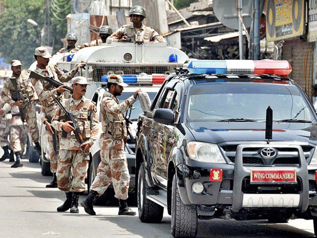 the paramilitary force is ready to purge karachi of illicit weapons photo afp