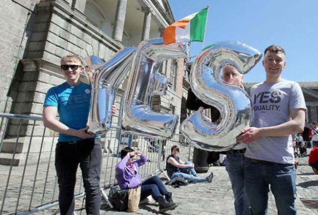 supporters for same sex marriage wait for the announcement on the referendum at dublin castle on may 23 2015 photo afp supporters for same sex marriage wait for the announcement on the referendum at dublin castle on may 23 2015 photo afp