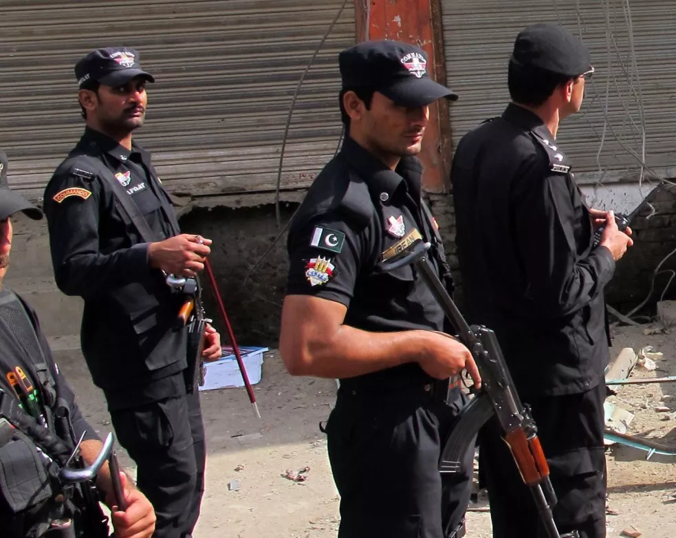 acting on a tip off police raid gulberg nouthela bara road saddar bazaar and pashktakhra areas photo afp acting on a tip off police raid gulberg nouthela bara road saddar bazaar and pashktakhra areas photo afp
