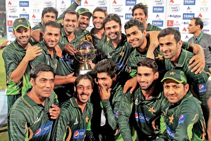 the pakistan team were exuberant after bagging the t20i series with their two wicket win over zimbabwe in the second t20i at the gaddafi stadium in lahore photo shafiq malik express the pakistan team were exuberant after bagging the t20i series with their two wicket win over zimbabwe in the second t20i at the gaddafi stadium in lahore photo shafiq malik express