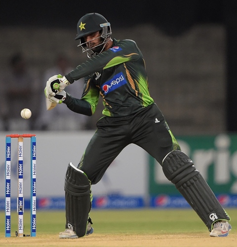 pakistani batsman mukhtar ahmed plays a shot during the second and final international t20 cricket match between pakistan and zimbabwe at the gaddafi cricket stadium in lahore on may 24 2015 photo afp