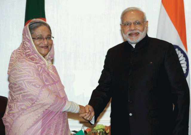indian prime minister narendra modi shakes hands with prime minister sheikh hasina new york photo afp indian prime minister narendra modi shakes hands with prime minister sheikh hasina new york photo afp