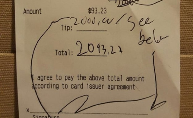 thank you for the gumbo he wrote on the bill photo yahoo thank you for the gumbo he wrote on the bill photo yahoo