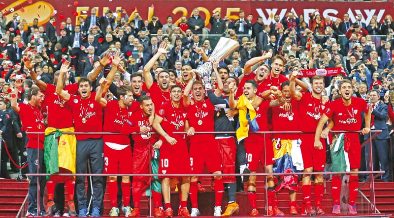 sevilla become the first side to win the europa league on four occasions by securing a thrilling win over dnipro photo reuters