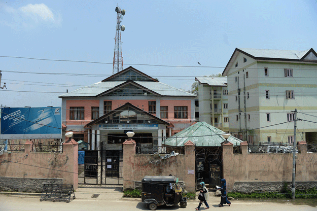 more than 50 towers in the sopore area of northern kashmir have been taken out of service photo afp