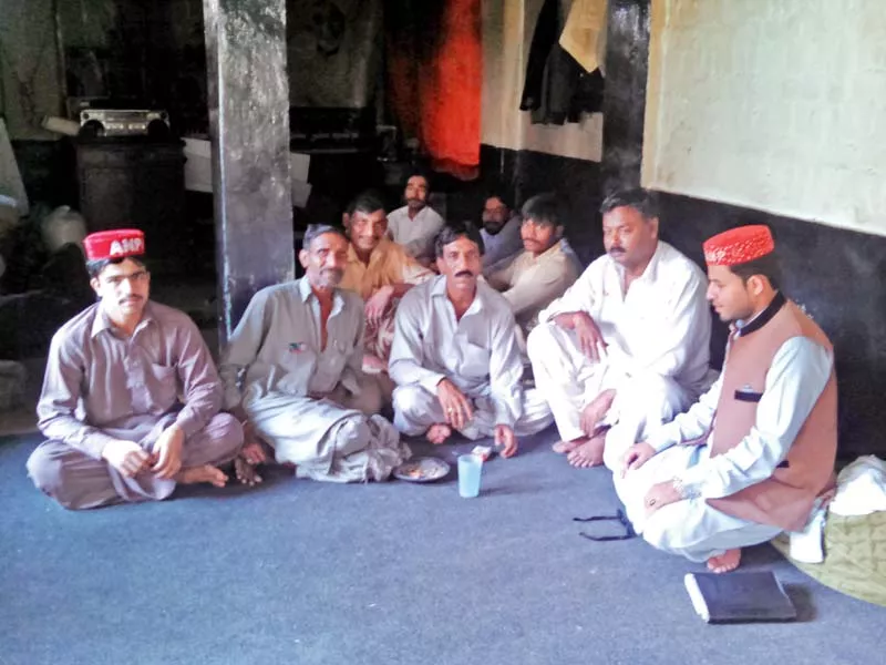 javed hussain centre sits with his supporters photo sohail khattak express javed hussain centre sits with his supporters photo sohail khattak express