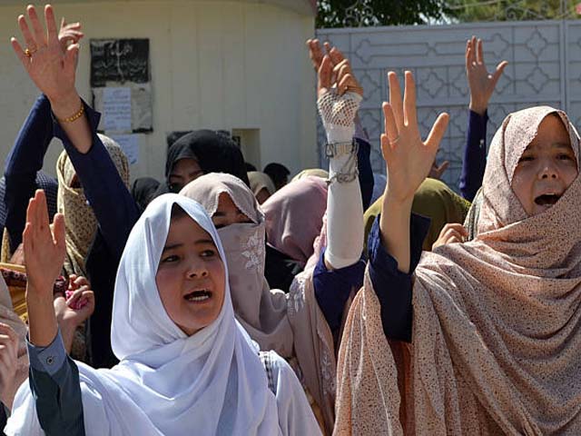 pakistani students shout slogans during a protest photo getty
