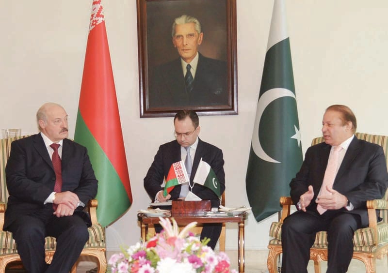 prime minister nawaz sharif holds a meeting with belarus president alexander lukashenko at the pm house photo app