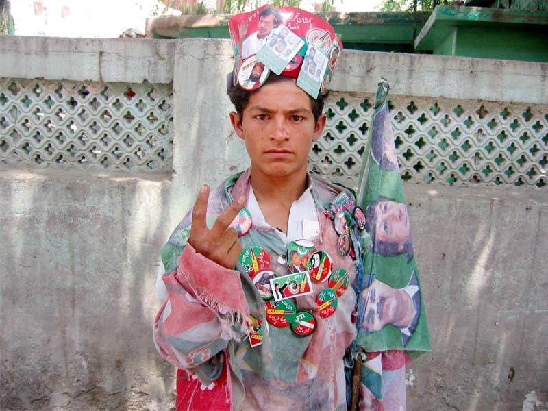 11 year old hussain walked miles to reach kohati gate to support pti photo riaz ahmed express