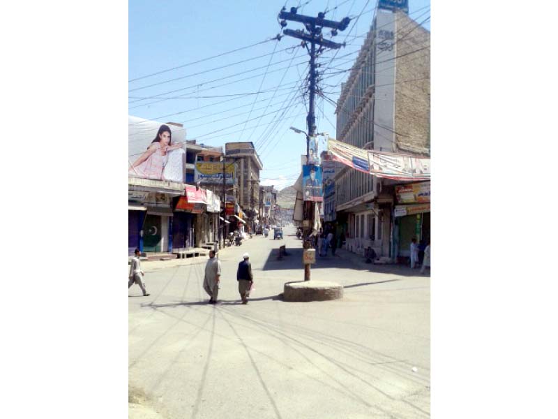 green chowk in swat bears a deserted look photo muhammad irfan express