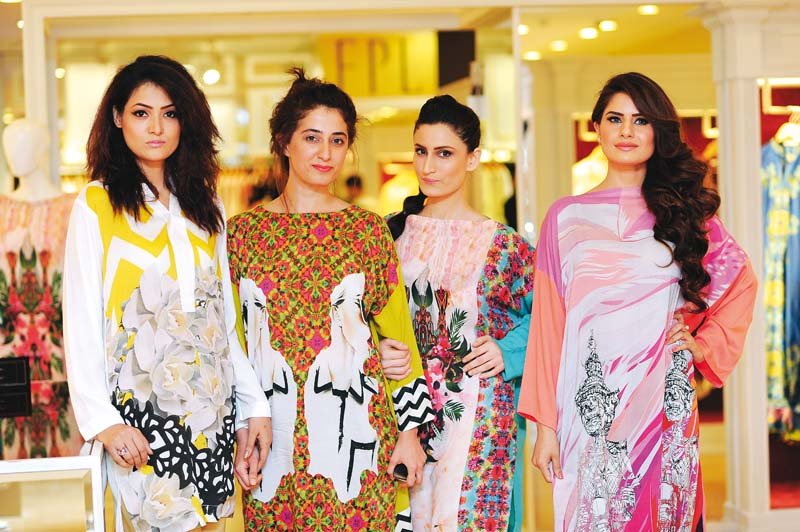 the digital prints collection consisted of two piece suits comprising of a shirt and a dupatta photo publicity