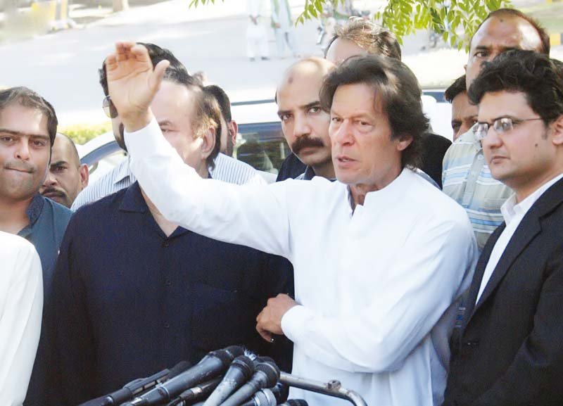 imran khan talks to the media outside the supreme court photo nni