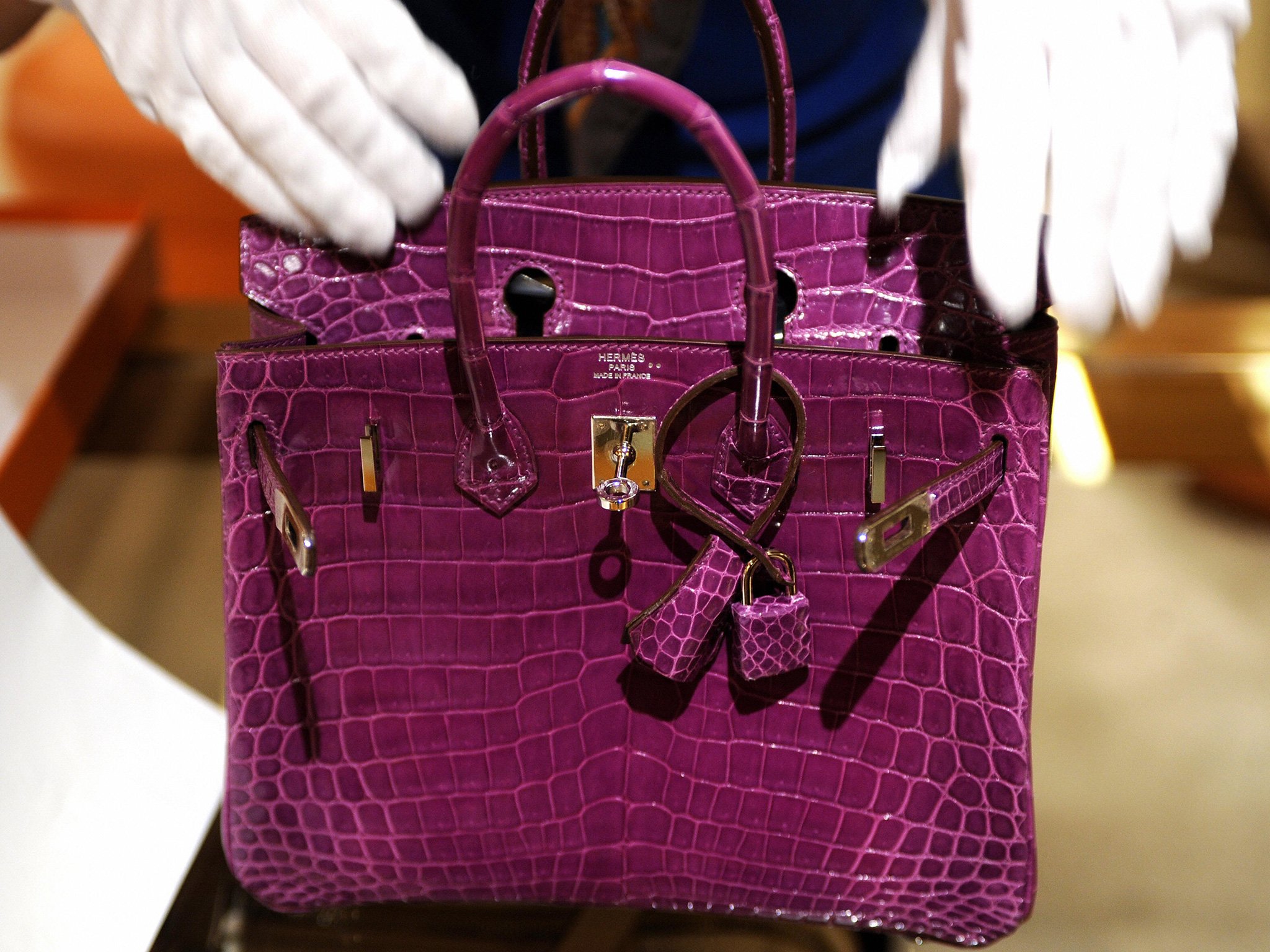 Crocodile-skin Hermes handbag sells for a record $222,912 at Christie's  auction