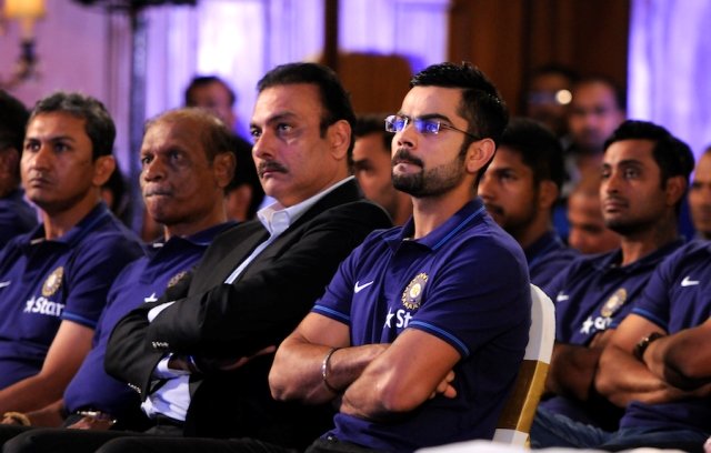 a file photo of virat kohli and ravi shastri attending an event photo courtesy bcci