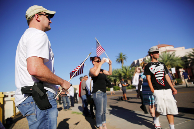a demonstrator with a hand gun attends a quot freedom of speech rally round ii quot across the street from the islamic community center in phoenix arizona may 29 2015 photo reuters a demonstrator with a hand gun attends a quot freedom of speech rally round ii quot across the street from the islamic community center in phoenix arizona may 29 2015 photo reuters