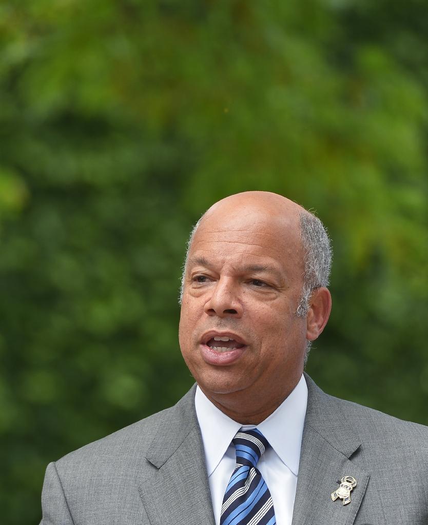 us homeland security secretary jeh johnson pictured on may 11 2015 announces new measures to improve security screenings at american airports after investigators were able to smuggle mock explosives and weapons through checkpoints dozens of times photo afp