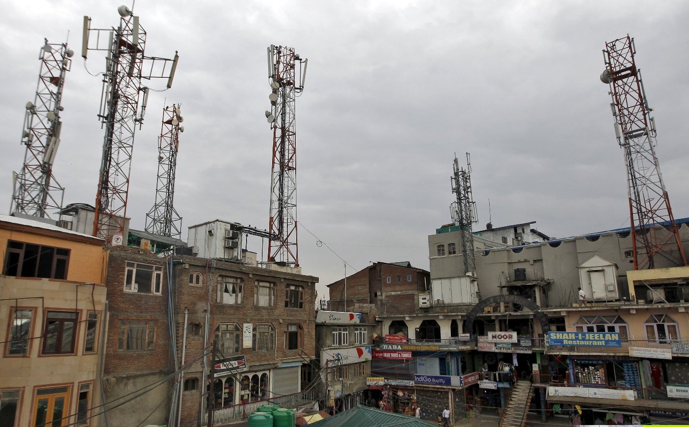 a view of telecom towers installed over the buildings is pictured in srinagar june 3 2015 photo reuters