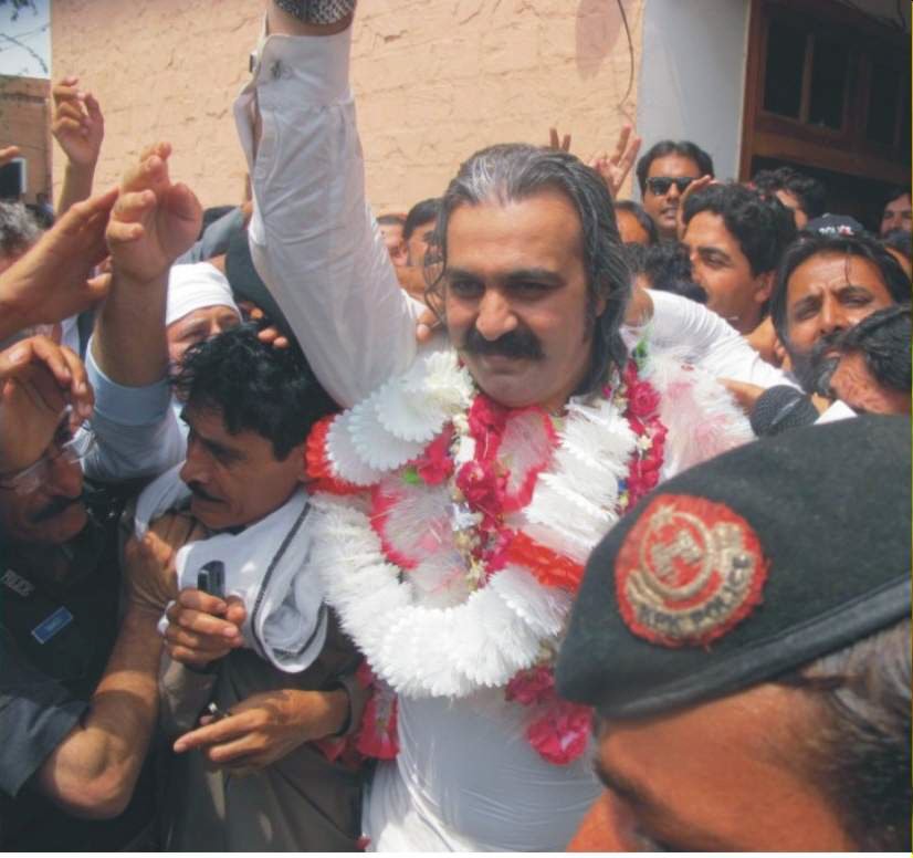 gandapur is accused of allegedly abusing and threatening police officials and interrupting the vote counting process by stealing ballot boxes from hemath adda polling station on sunday photo express