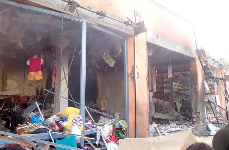 the ied went off around 4am in the morning and destroyed four shops completely photo inp