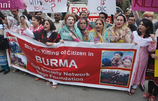 civil society protesting against the killing of muslims in myanmar photo express