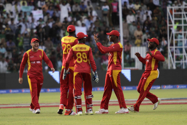 zimbabwe players celebrating a wicket photo shafiq malik express zimbabwe players celebrating a wicket photo shafiq malik express