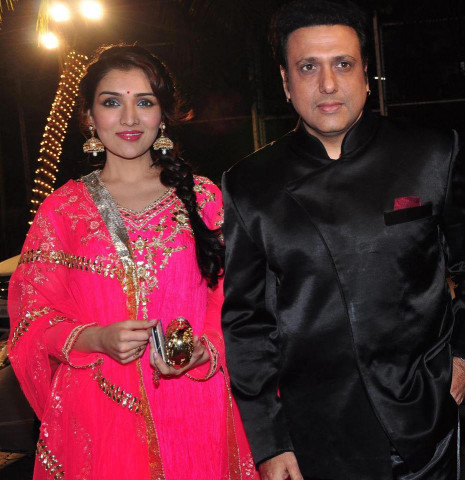 tina with father govinda tina with father govinda