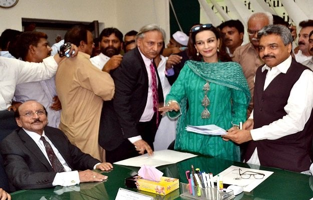 sherry rehman files nomination papers for senate seat photo express