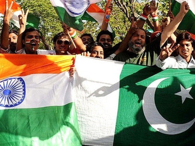 a file photo pakistani and indian fans cheering for their teams photo afp