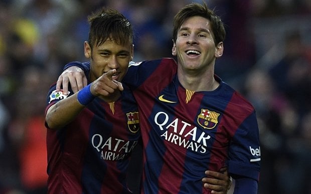 a file photo of barcelona players lionel messi and neymar photo afp