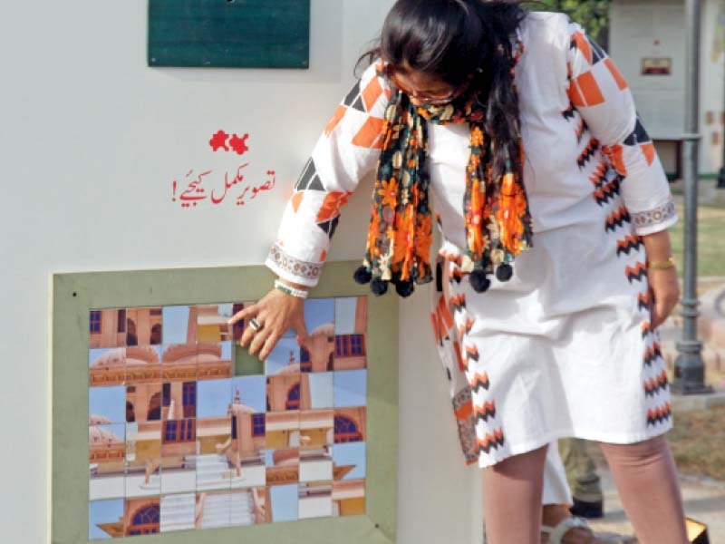 the city of lights festival that started at zamzama park on friday comprises a variety of fun filled activities such as this puzzle photo athar khan express