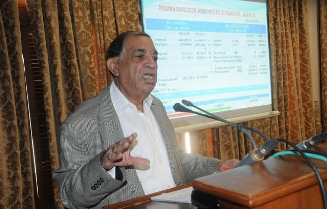 mqm leader presenting shadow budget for fisal year 2015 16 photo file mqm leader presenting shadow budget for fisal year 2015 16 photo file