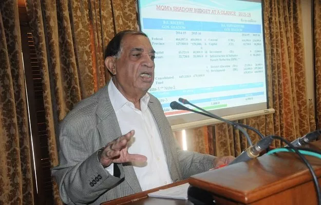 mqm leader presenting shadow budget for fisal year 2015 16 photo file mqm leader presenting shadow budget for fisal year 2015 16 photo file