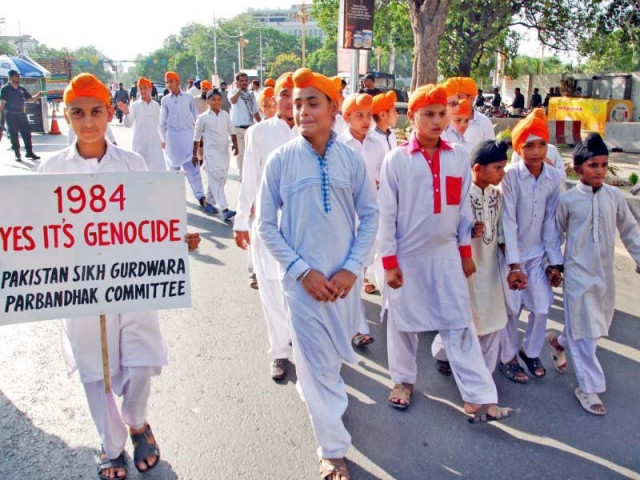 sikh children march in protest to the 1984 indian army attack on the golden temple photo express