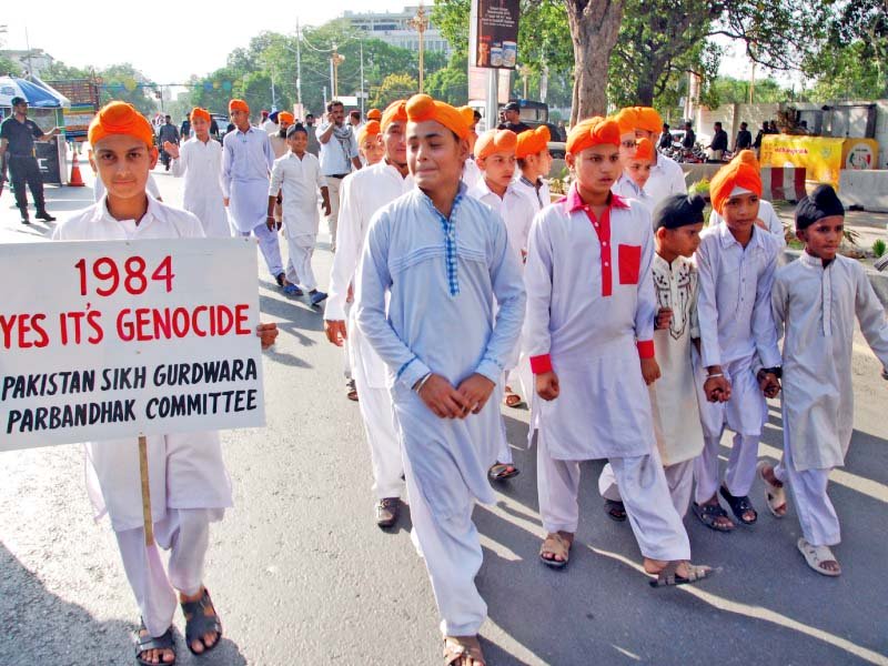 sikh children march in protest to the 1984 indian army attack on the golden temple photo express