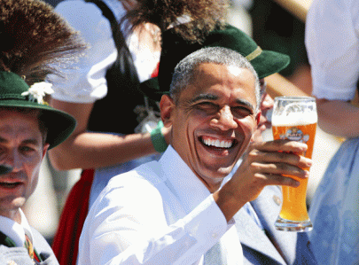 obama jokes swigs beer with bavarians at start of g7 trip