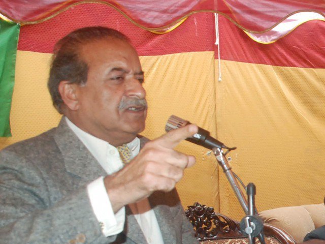 governor sardar mehtab ahmad khan spoke about the development scheme in fata photo sameer razzaq express