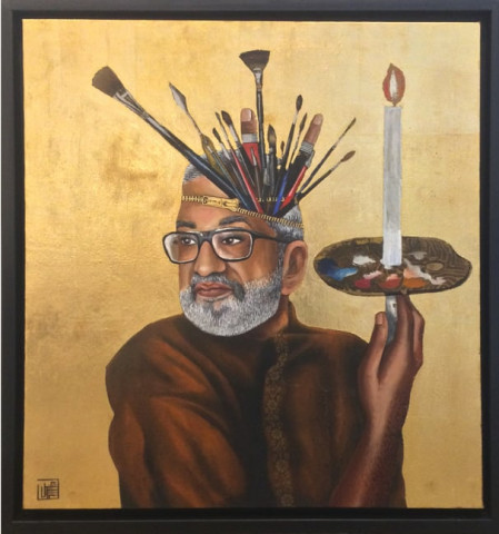 the artist said said he works with a single theme in mind so his focus photo courtesy canvas gallery